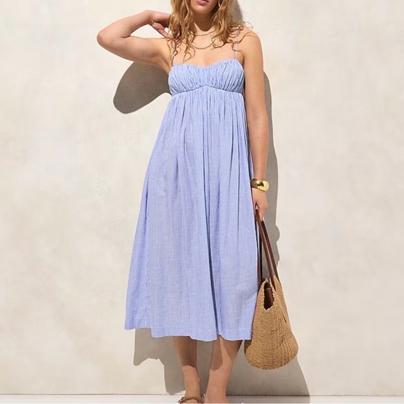 J. Crew Dresses & Skirts - NWT J. Crew Airy gauze empire-waist midi dress in stripe Size Small